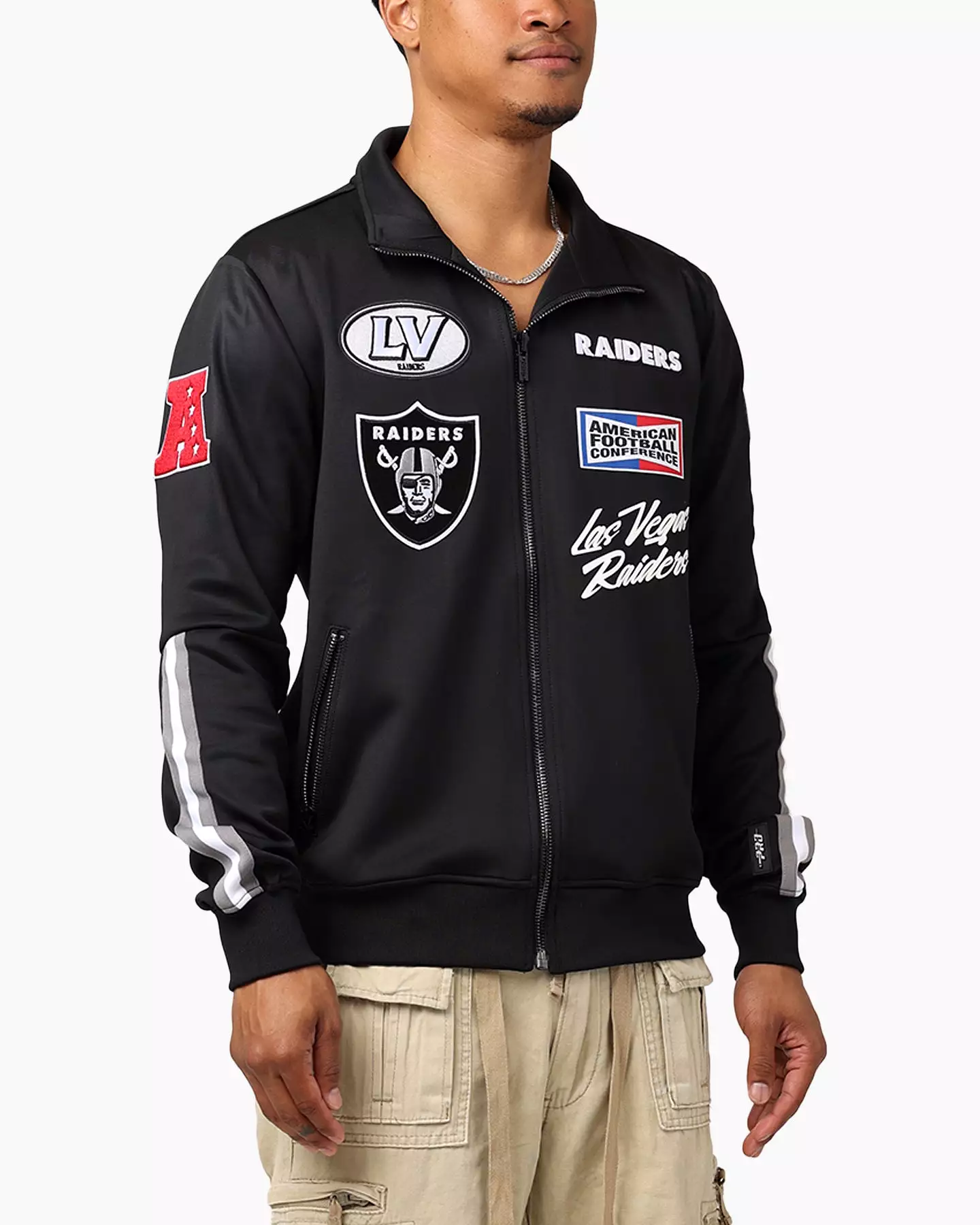 Pro Standard Las Vegas Raiders Fast Lane Track Jacket Black