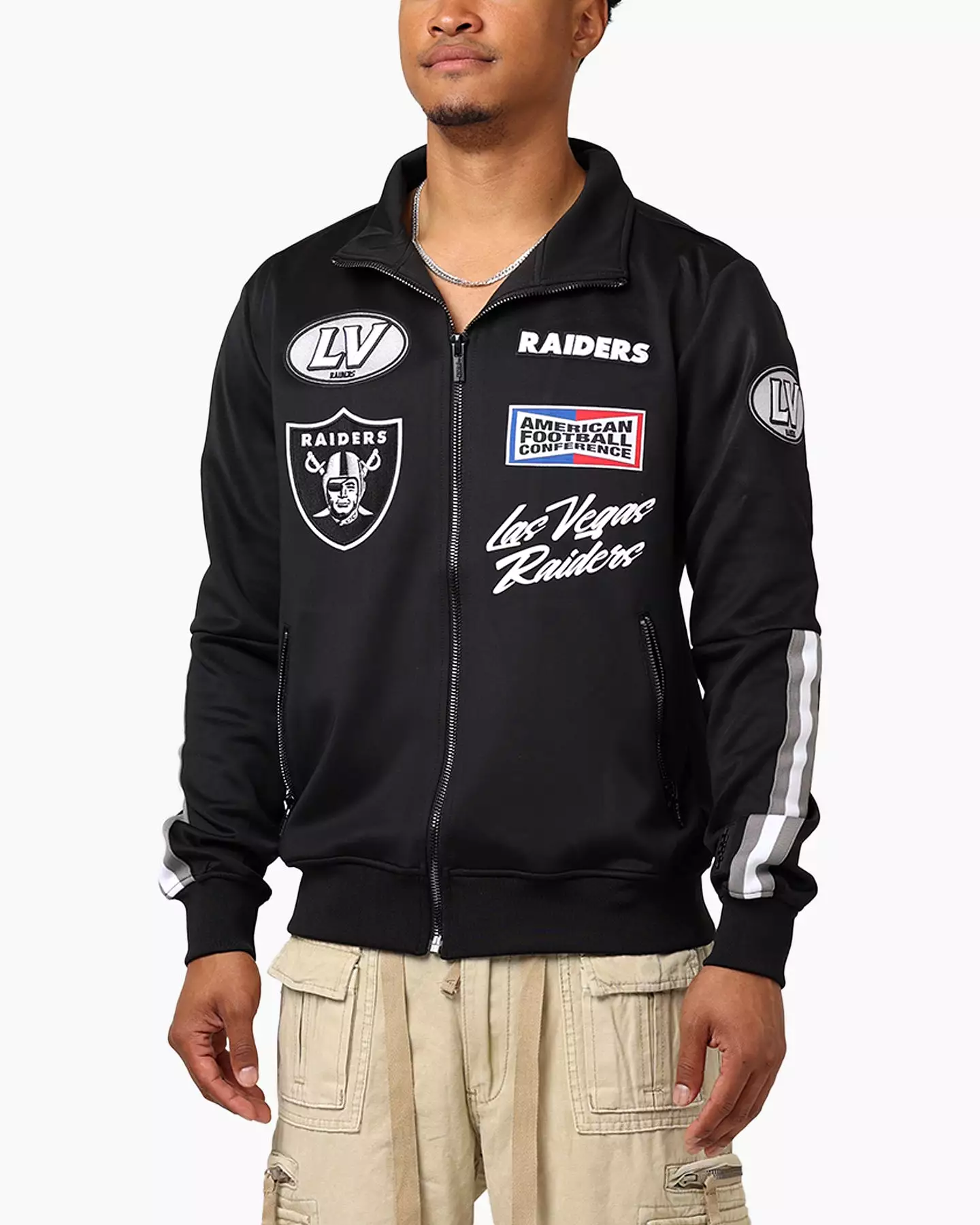 Pro Standard Las Vegas Raiders Fast Lane Track Jacket Black