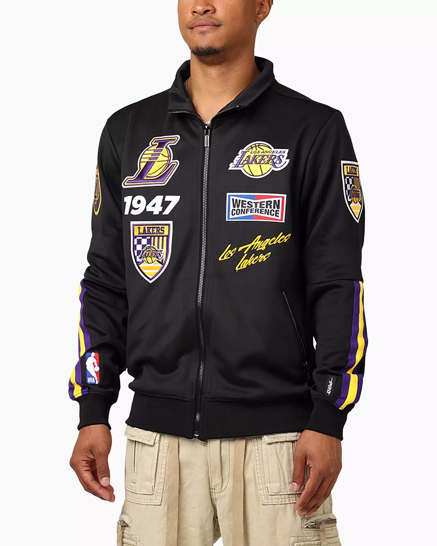 Pro Standard Los Angeles Lakers Fast Lane Track Jacket Black/Purple