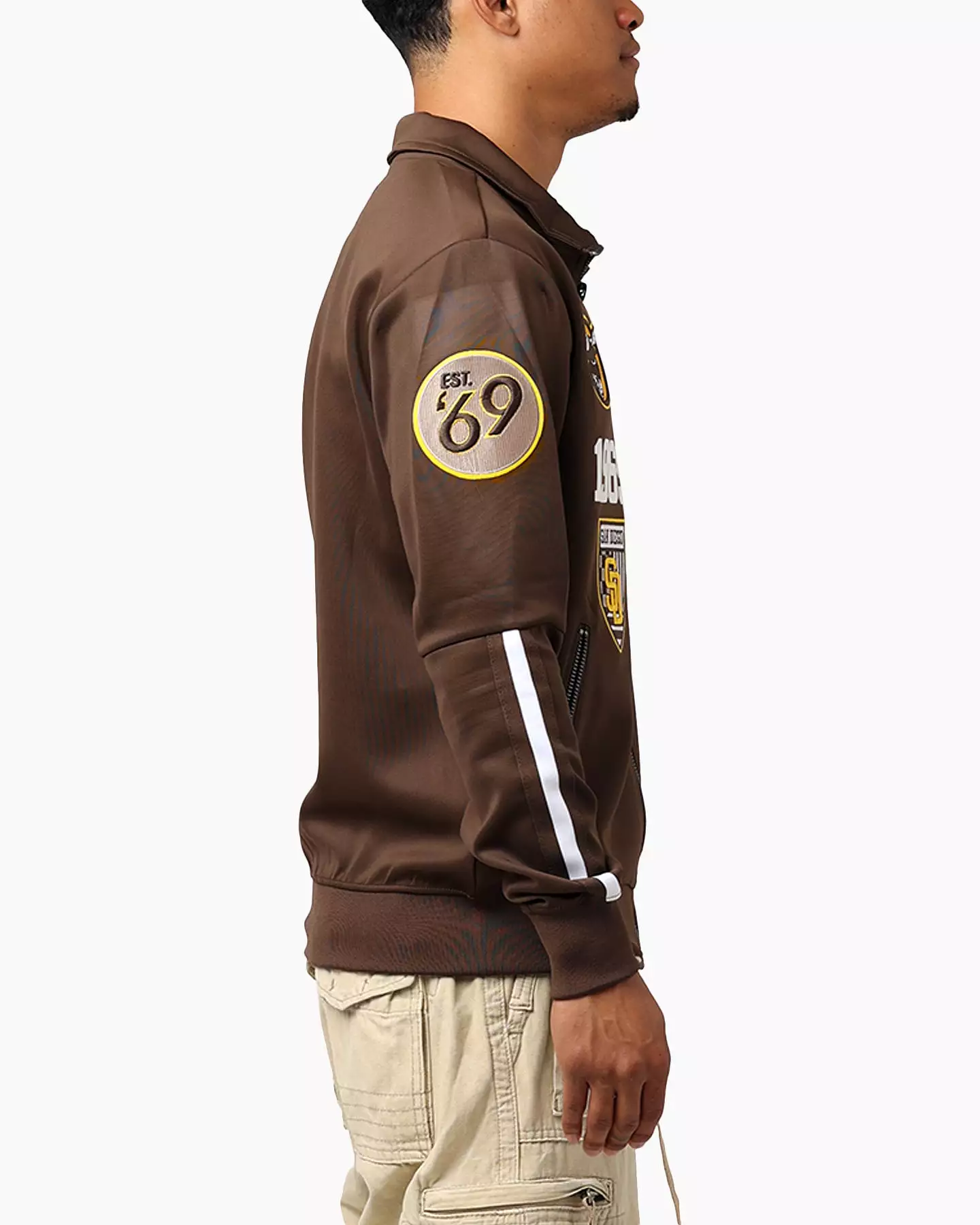 Pro Standard San Diego Padres Fast Lane Track Jacket Brown