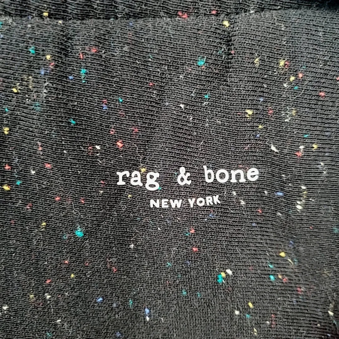 RAG & BONE BLACK MULTI-COLOR SPECKLED SWEATS SIZE MEDIUM ( PANTS