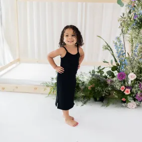 Ribbed Toddler Cami Dress in Midnight