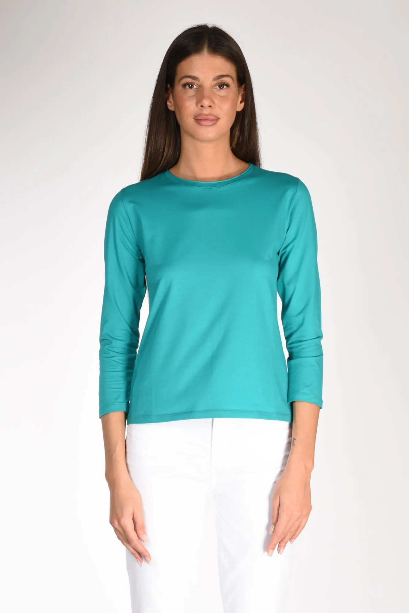 Shirt C Zero Tshirt Girocollo Verde Smeraldo Donna