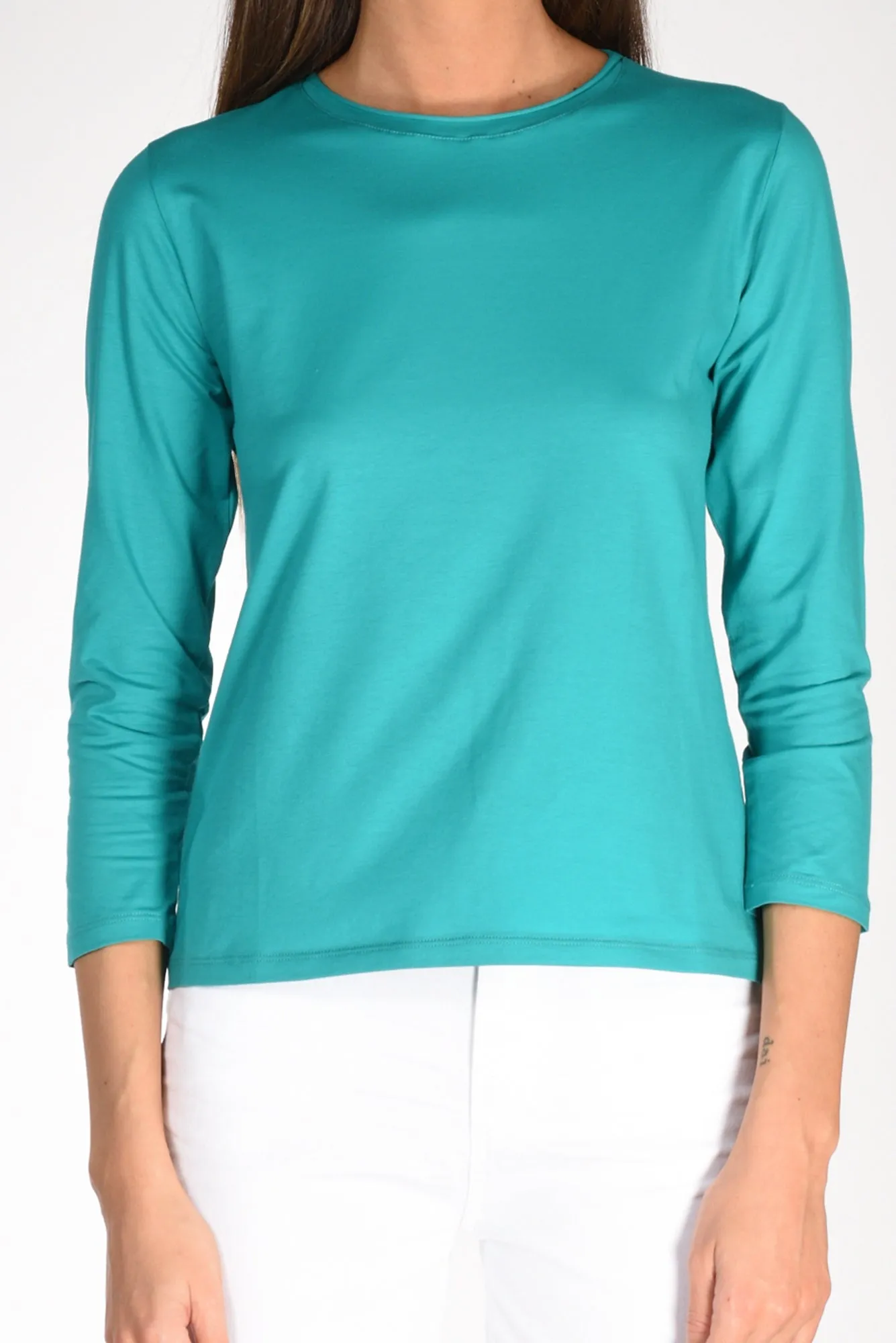 Shirt C Zero Tshirt Girocollo Verde Smeraldo Donna