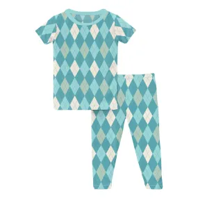 Short Sleeve Pajama-Glacier Argyle