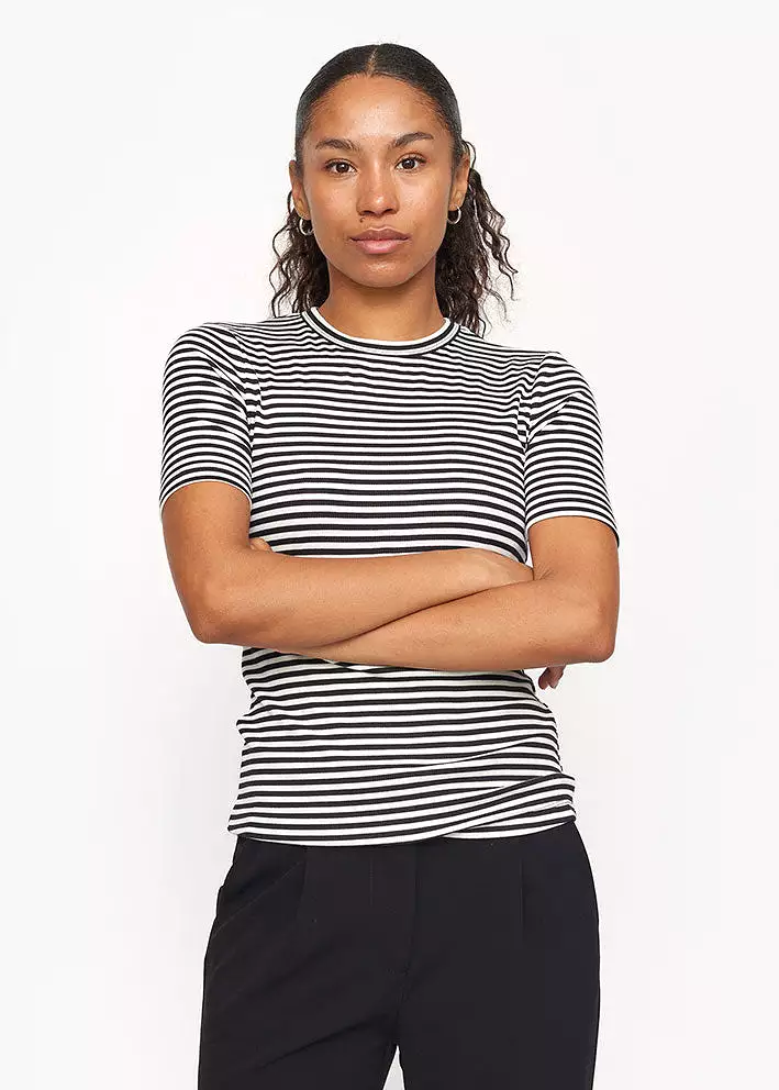 Soft Rebels Fenja Stripe SS Modal T-shirt SR124-304 Black