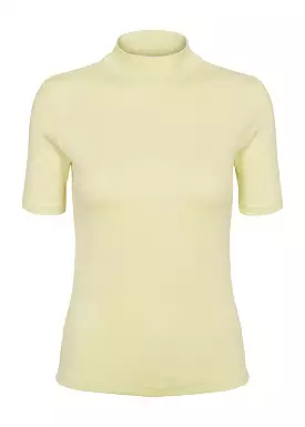 Soft Rebels Fenja T-neck T-shirt SR223-309 Pale Lime Yellow