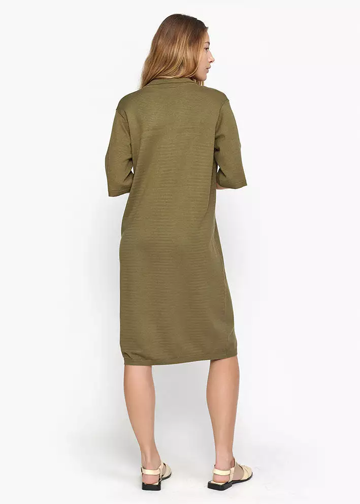 Soft Rebels Lea Polo Knit Dress SR224-217 Martini Olive