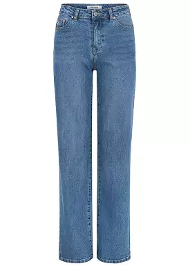 Soft Rebels Willa Midwaist Wide Jeans - True Blue