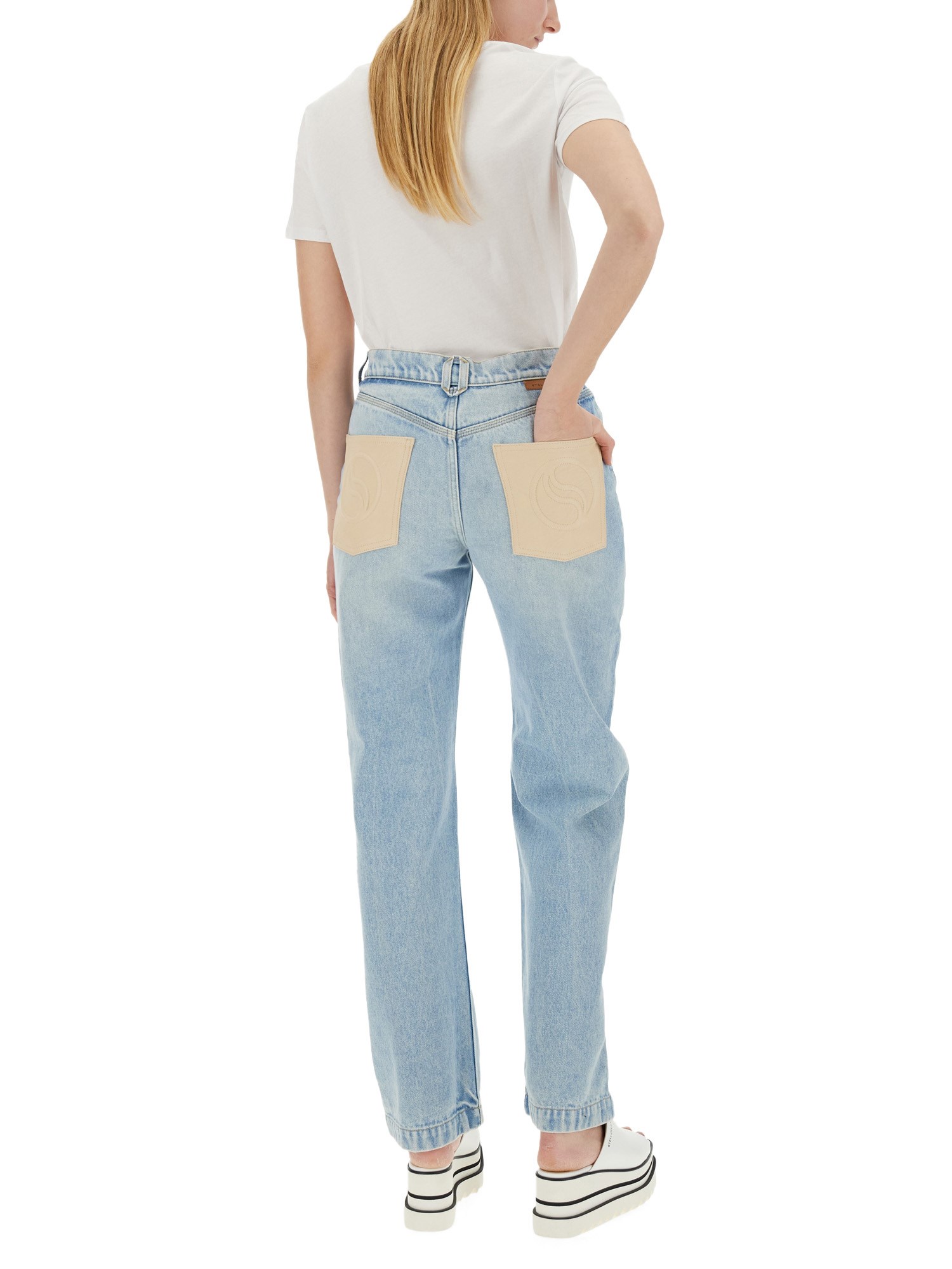 STELLA McCARTNEY    STRAIGHT LEG COTTON DENIM JEANS