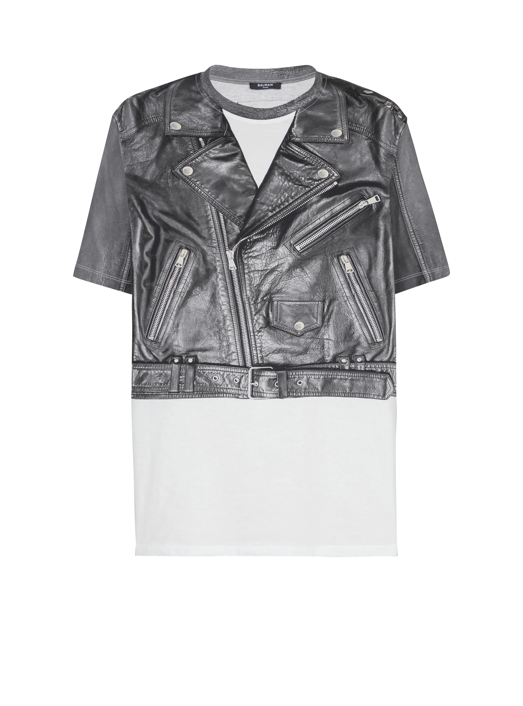 T-shirt with biker jacket print