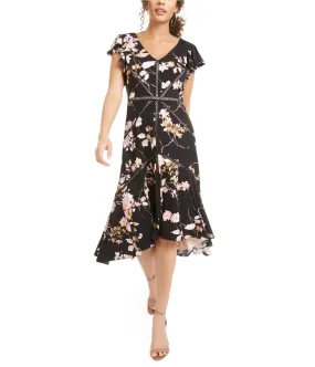 Taylor Womens Floral Midi Dress, TW1