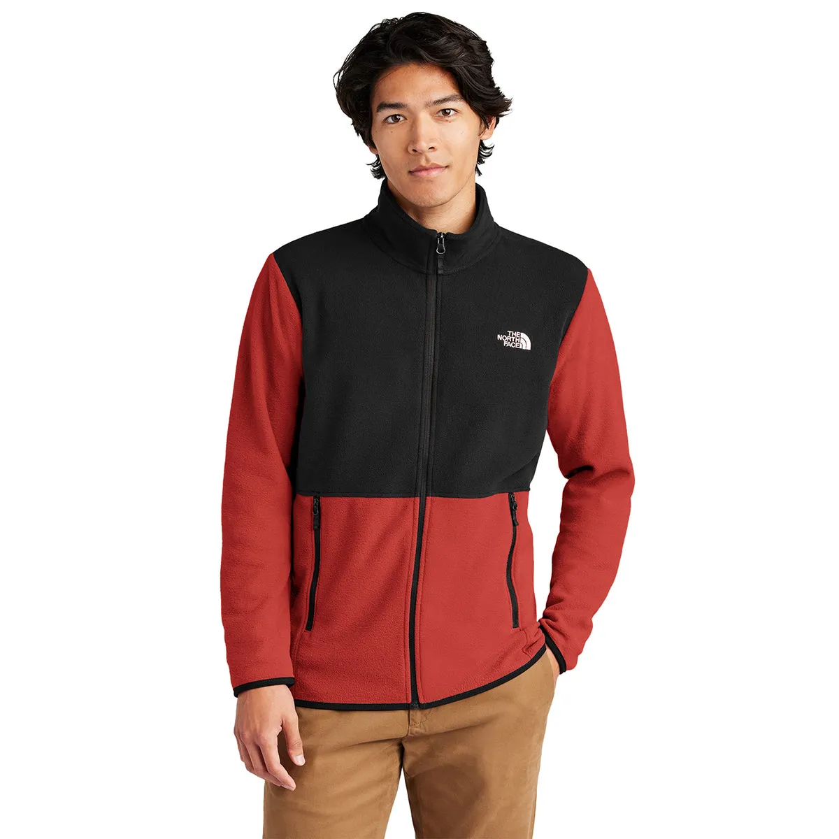 The North Face Men's Rage Red/ TNF Black Glacier Full-Zip Fleece Jacket