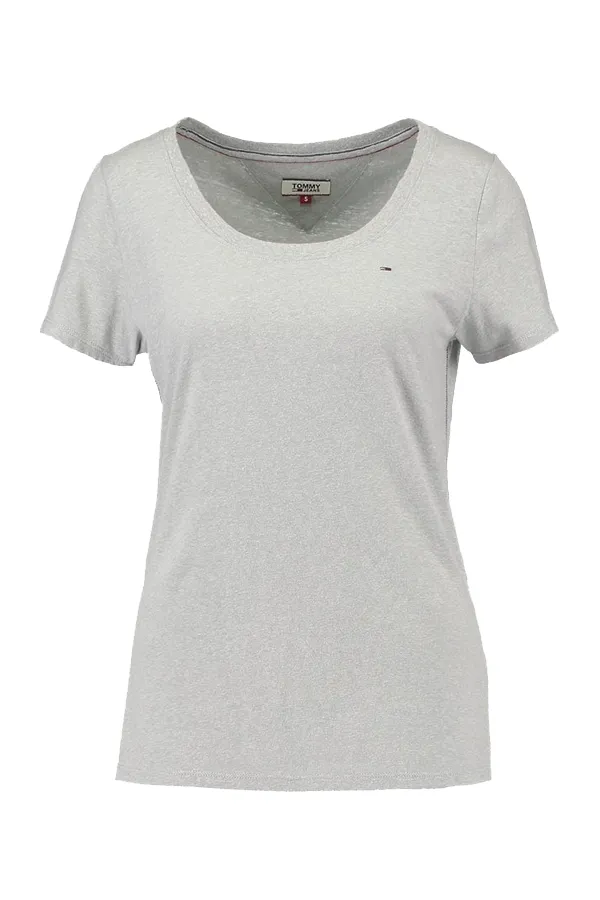 Tommy Hilfiger Women S/S Logo Tee Grey