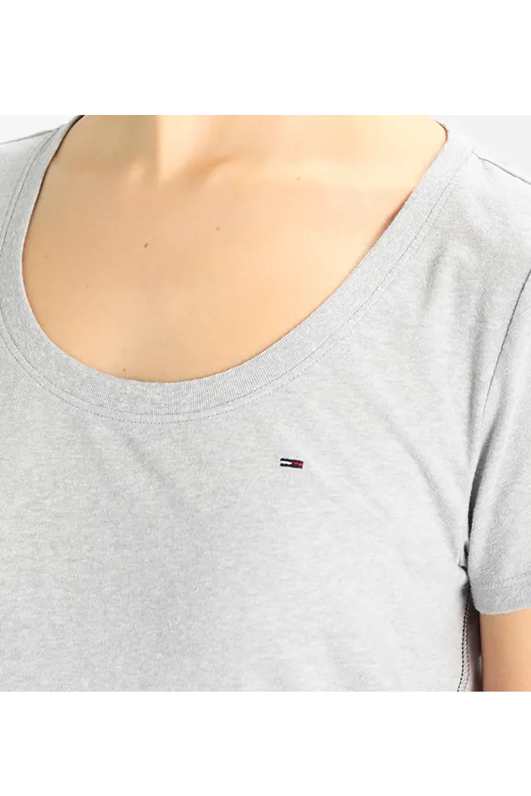 Tommy Hilfiger Women S/S Logo Tee Grey