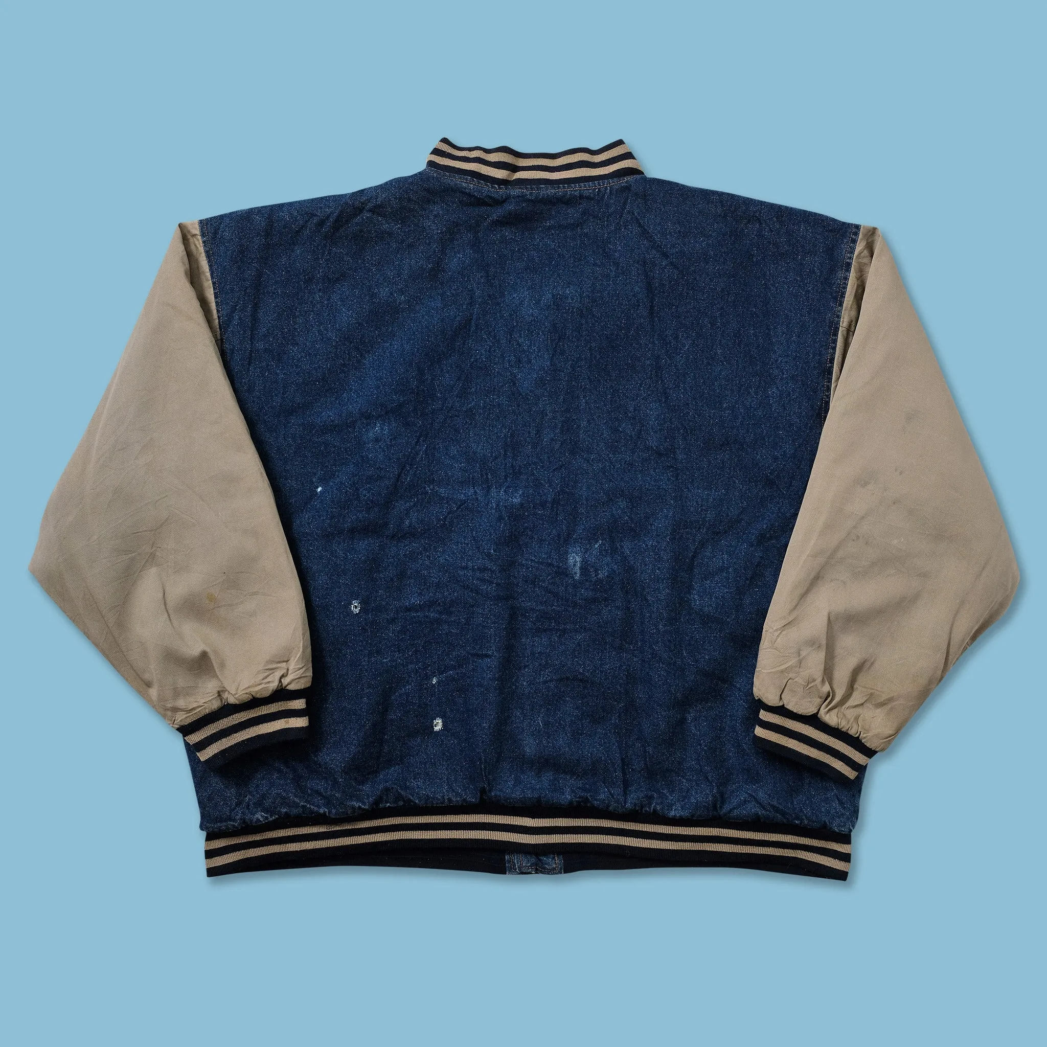 Vintage Denim Varsity Jacket 3XL