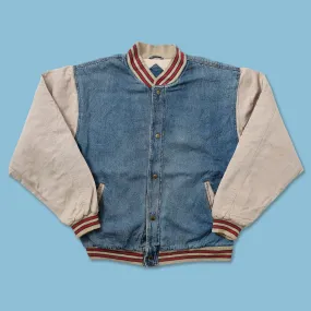 Vintage Denim Varsity Jacket XLarge