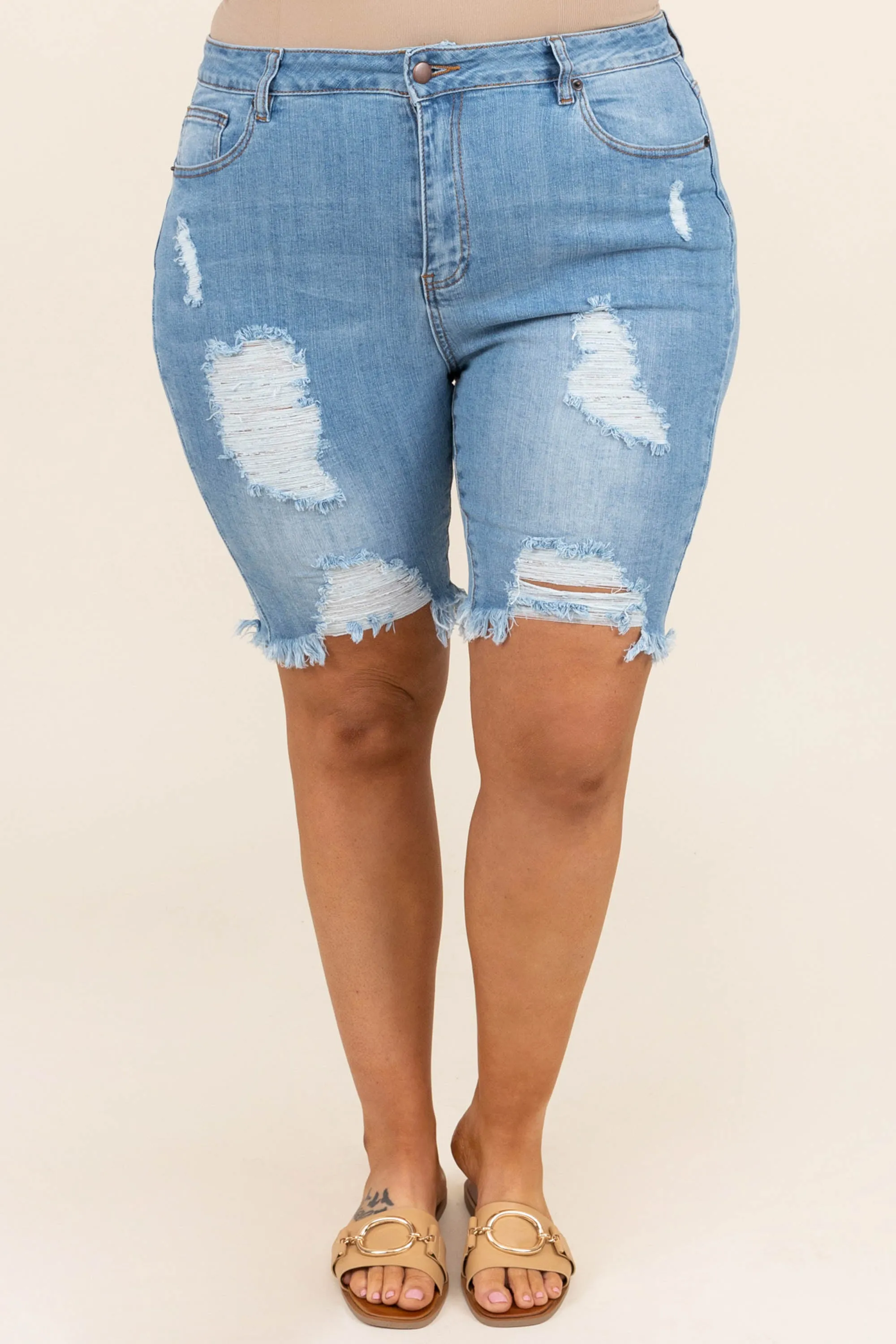 Without A Care Shorts, Medium Wash