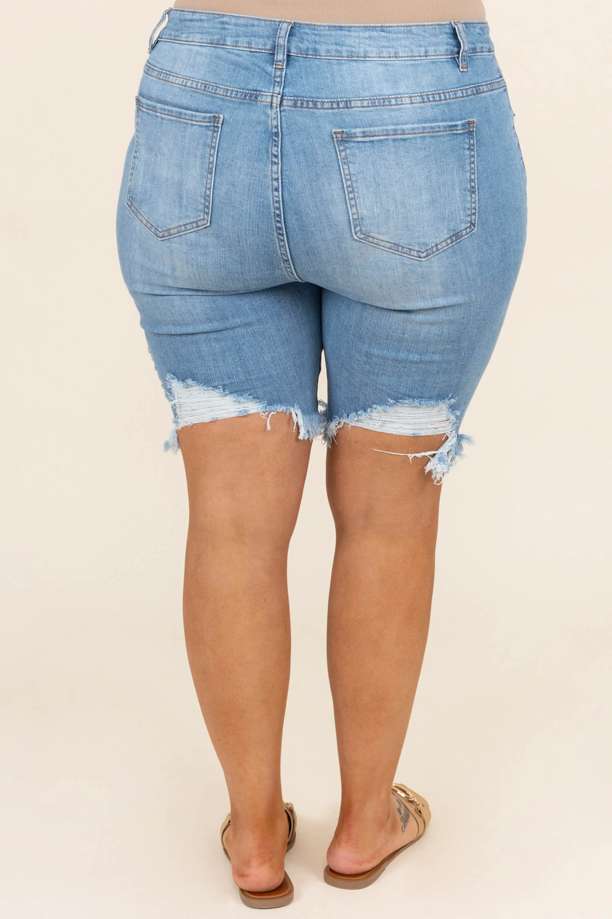 Without A Care Shorts, Medium Wash