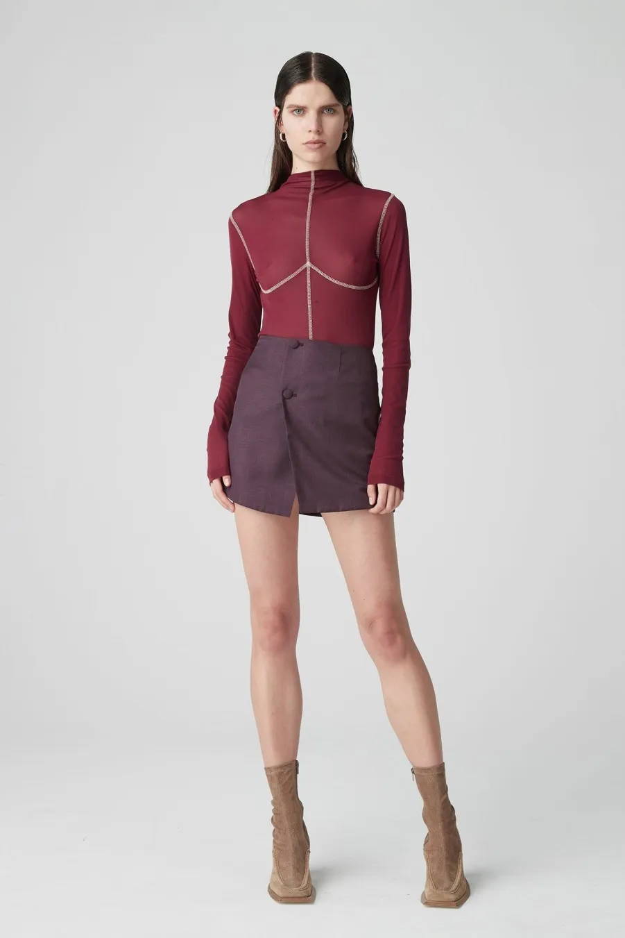 Women Atoir  | 003 Skirt Aubergine