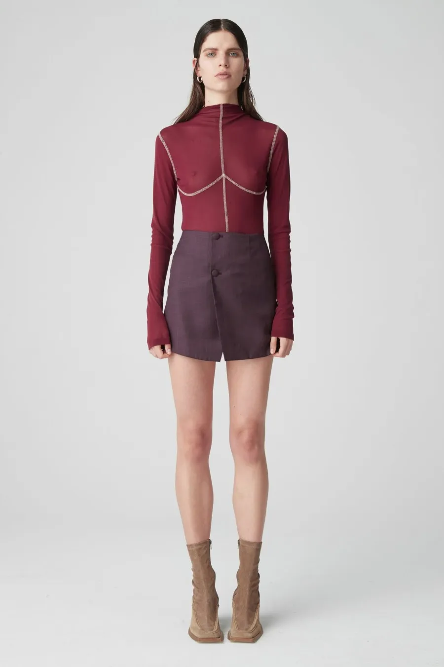 Women Atoir  | 003 Skirt Aubergine