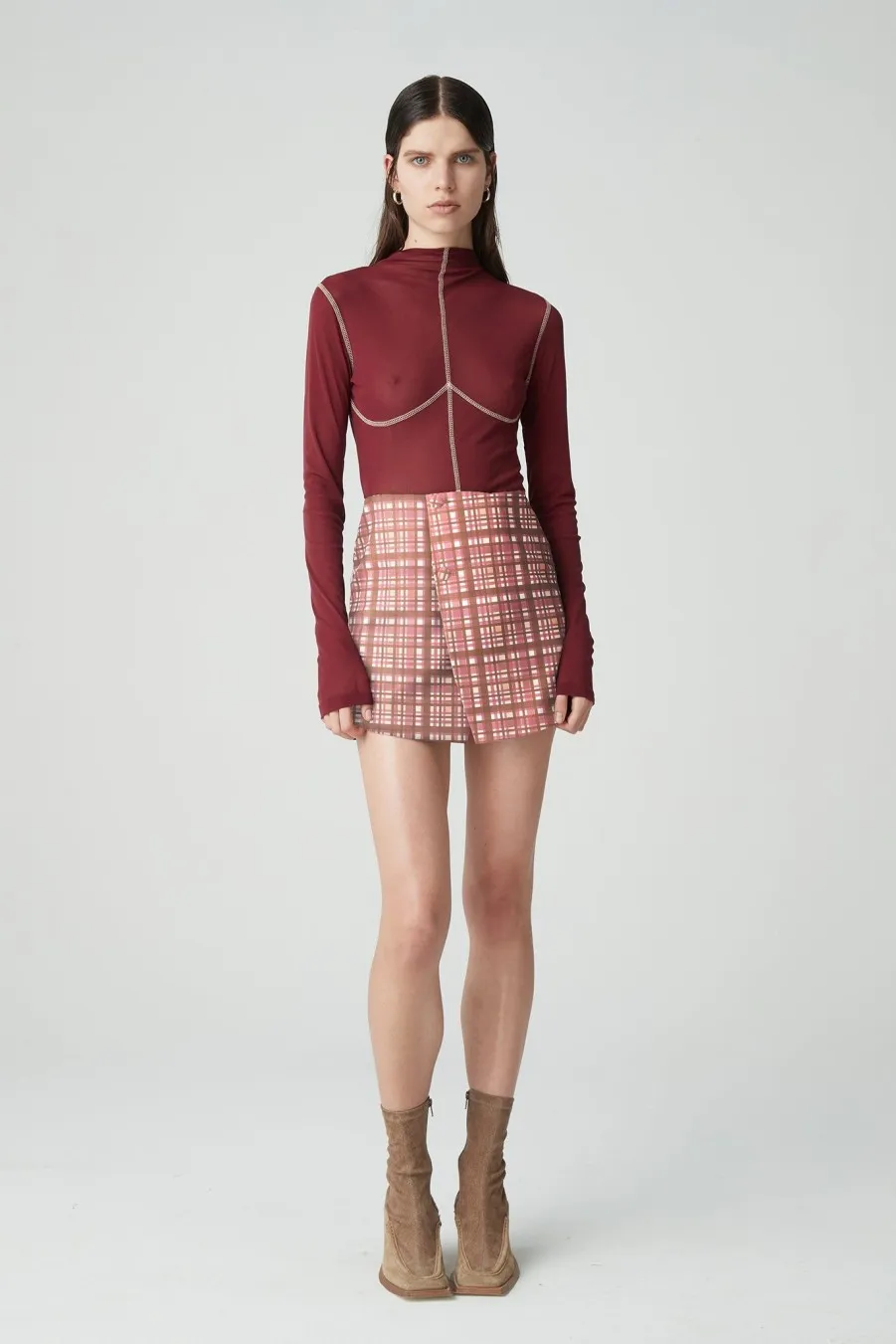 Women Atoir  | 003 Skirt Pink Check