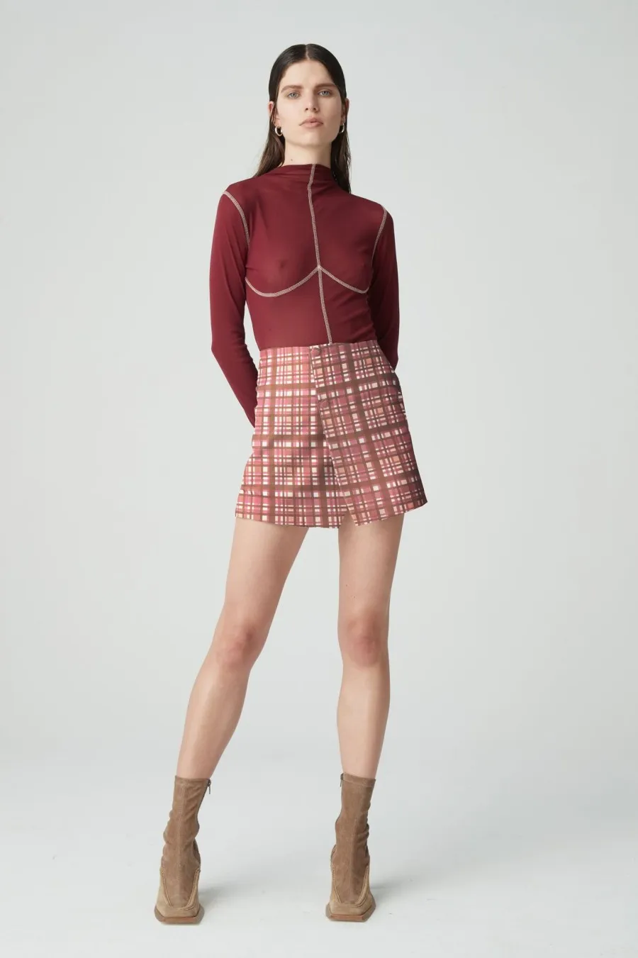 Women Atoir  | 003 Skirt Pink Check