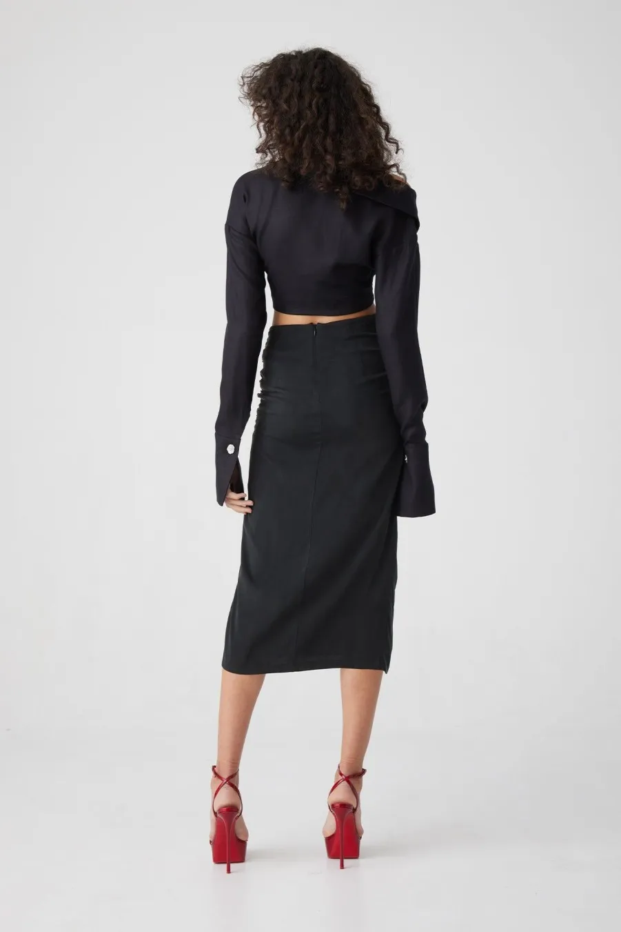 Women Atoir  | Petal Skirt Black