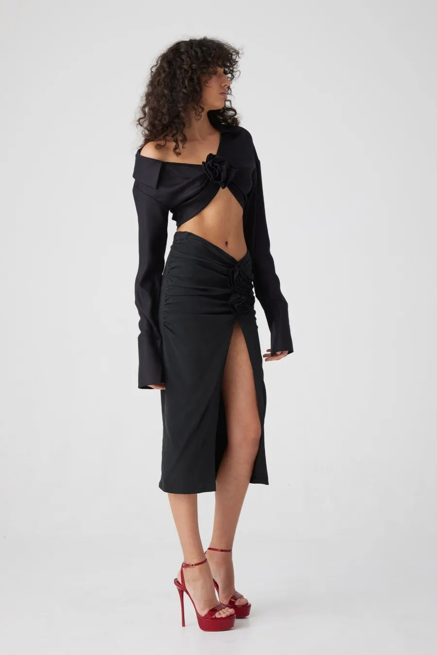 Women Atoir  | Petal Skirt Black