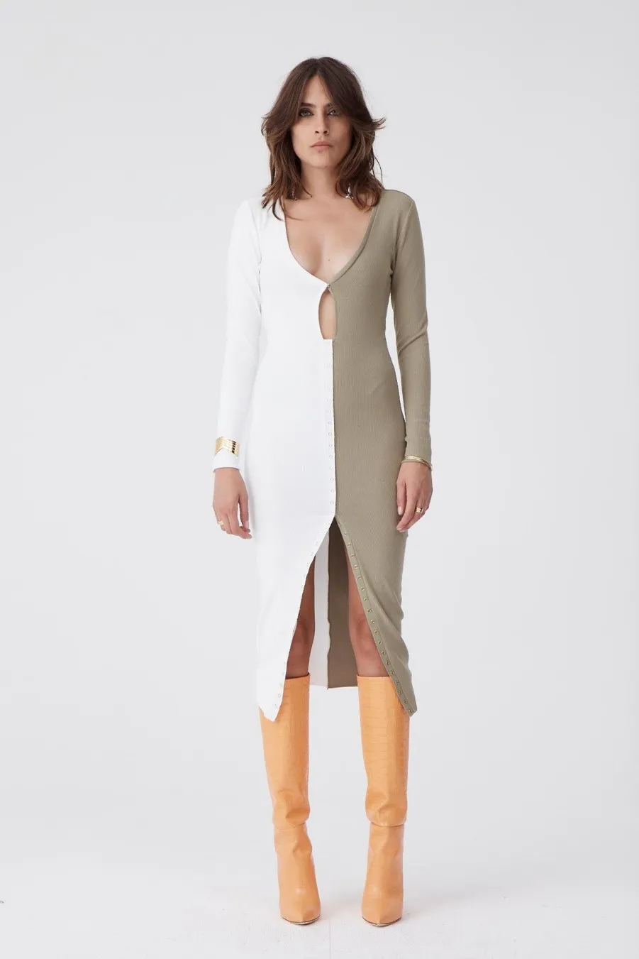 Women Atoir  | Saturn Dress Shale Green/White