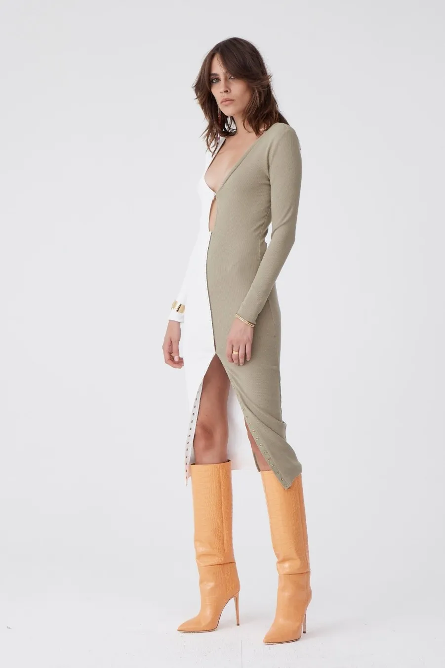 Women Atoir  | Saturn Dress Shale Green/White