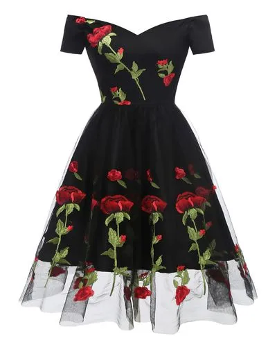 Women's Swing Dress Vacation V Neck Short Sleeve Flower Midi Dress Daily