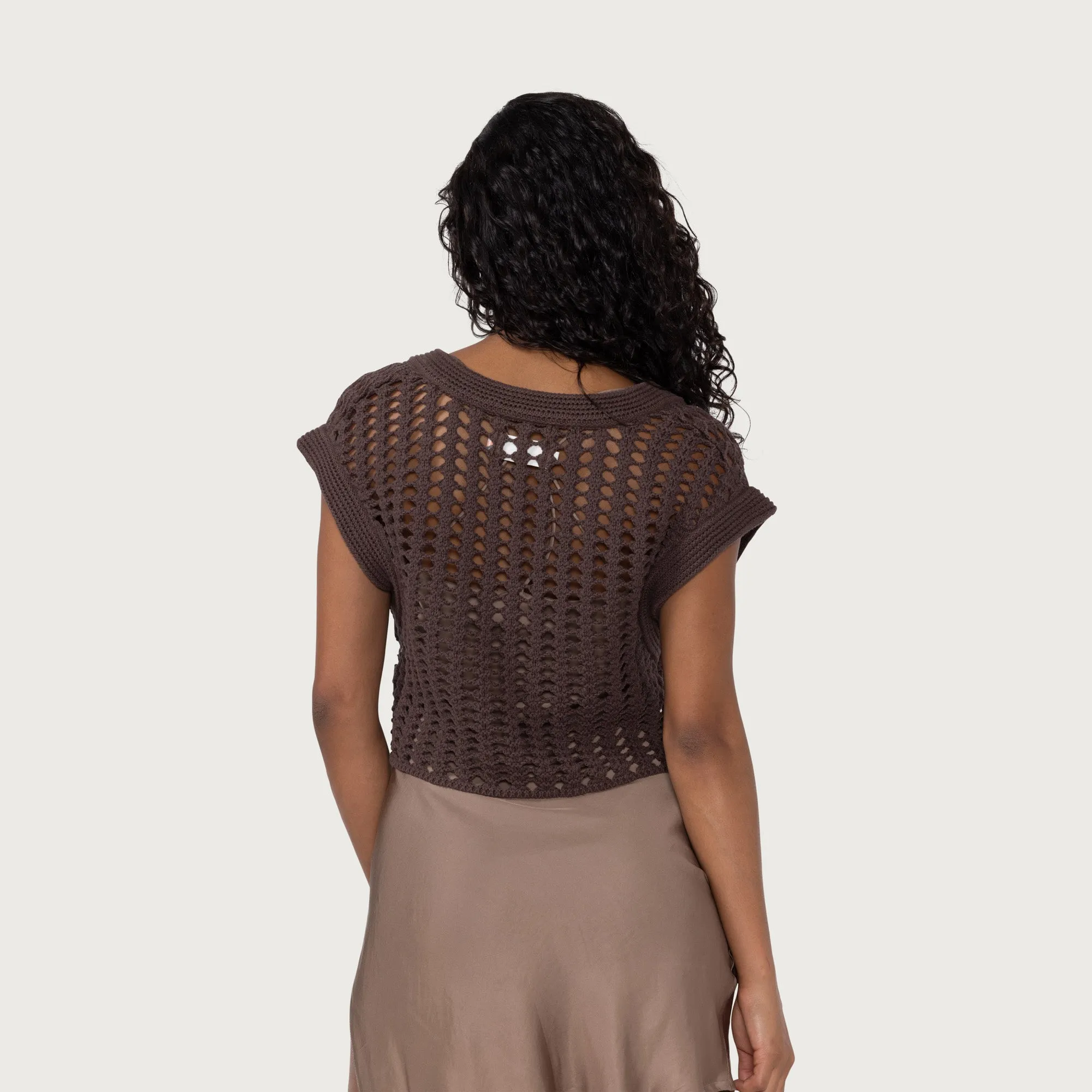 Womens Sweater Vest - Brown