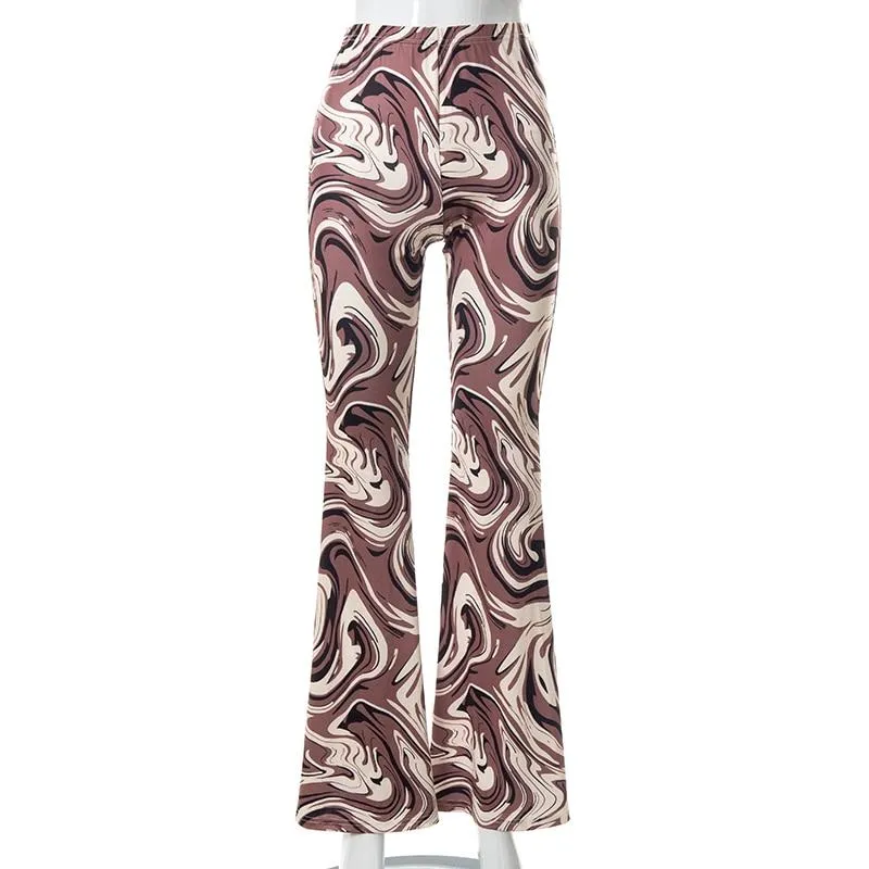 Women's Vintage Casual Streetwear Club Style Paisley Print Flare Pants