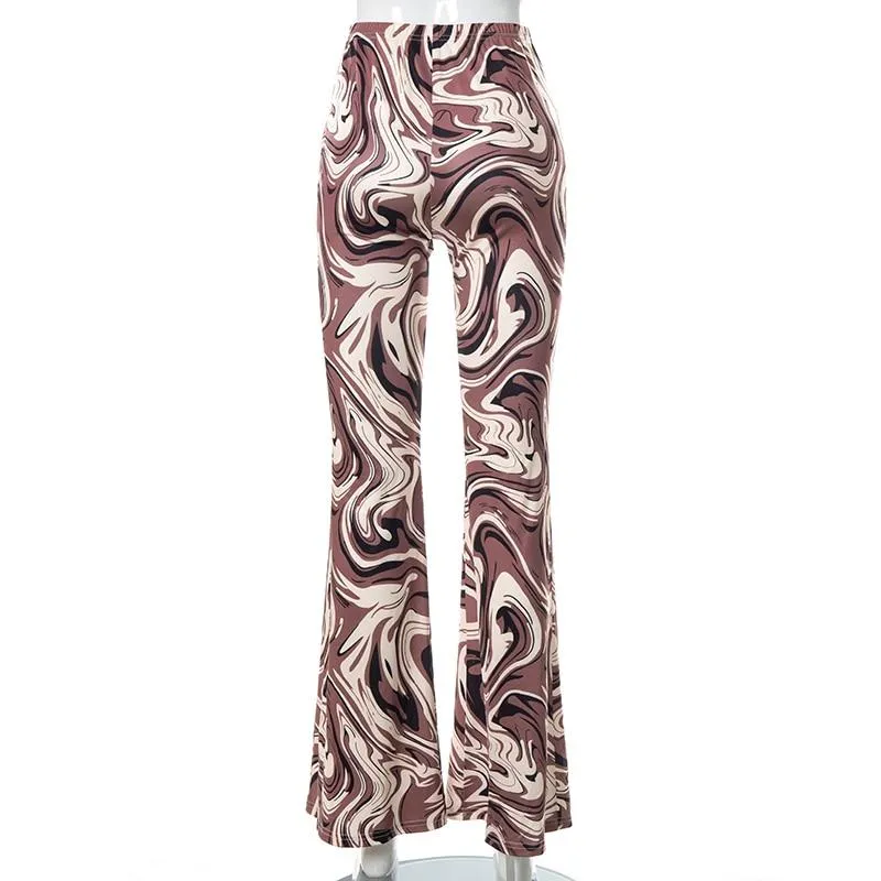 Women's Vintage Casual Streetwear Club Style Paisley Print Flare Pants