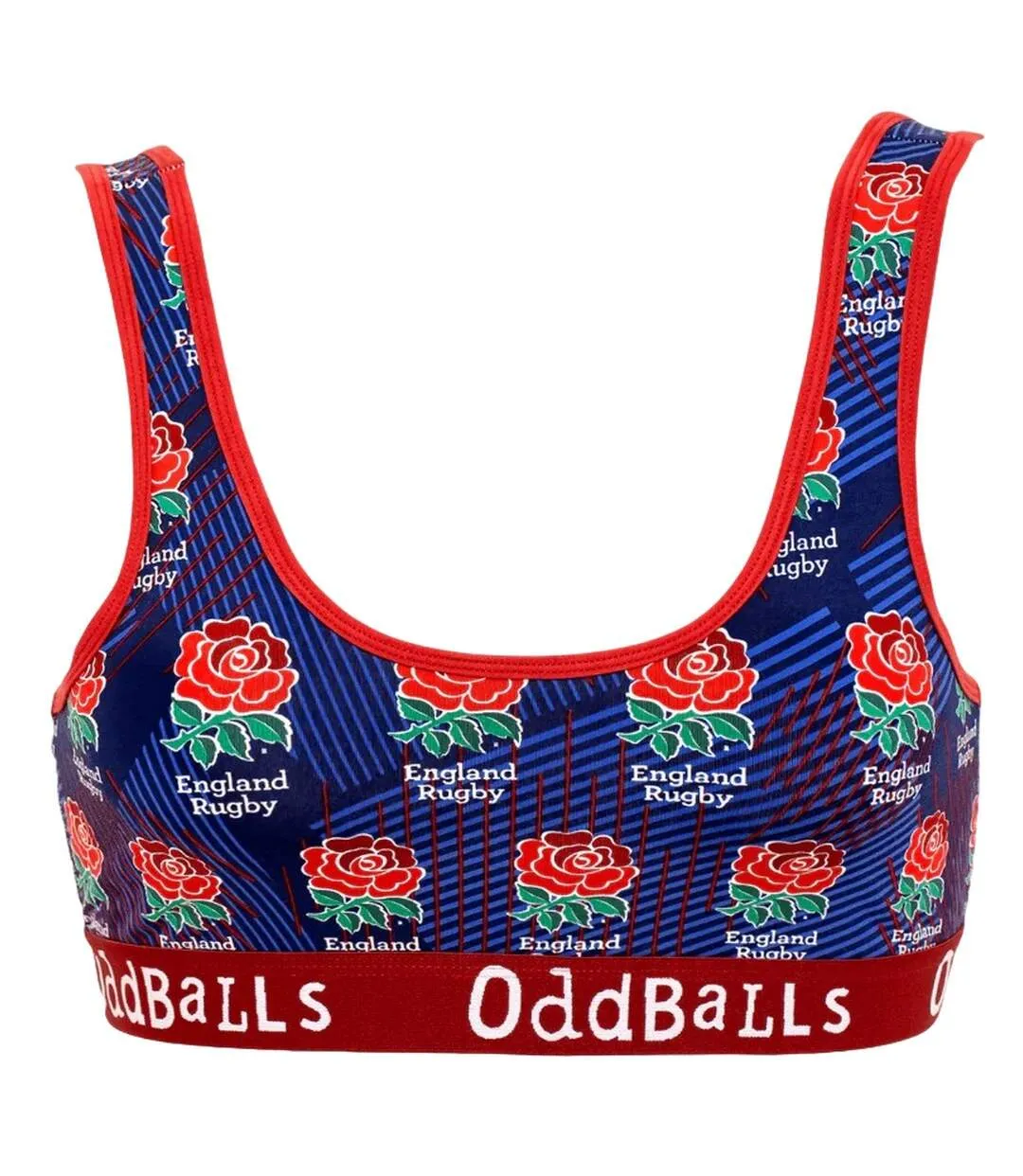 Womens/ladies alternate england rugby bralette blue/red OddBalls