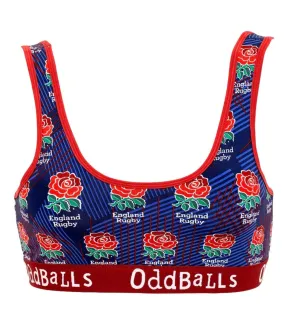 Womens/ladies alternate england rugby bralette blue/red OddBalls