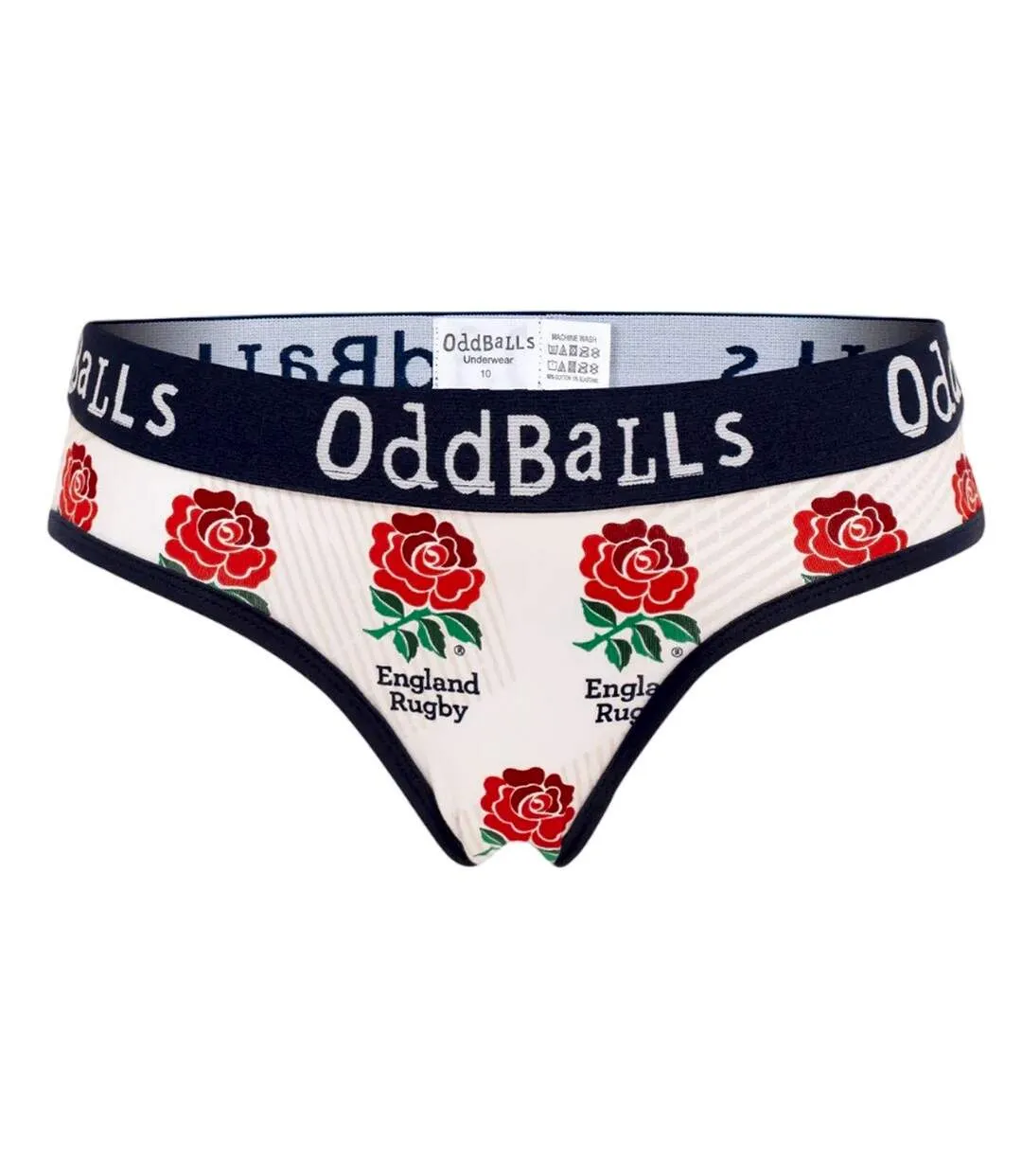 Womens/ladies home england rugby briefs white/blue OddBalls