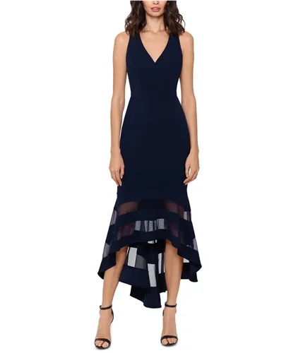 Xscape Womens Crepe High-Low Dress